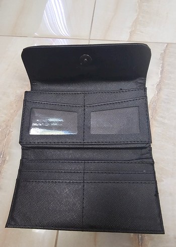 Beden Fermuarlı Siyah Polo Kadın Cüzdanı