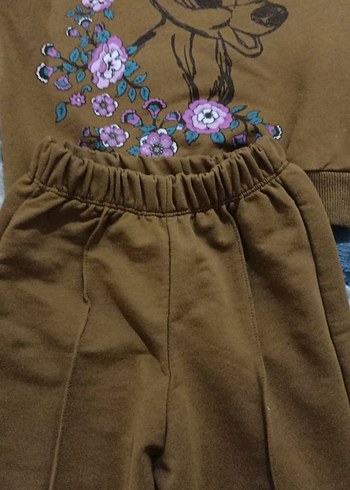 Kız Çocuk Kahverengi Nakışlı Eşofman Takımı 3.4 yaş sıfır - Görsel 4