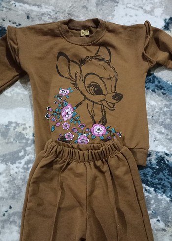 Kız Çocuk Kahverengi Nakışlı Eşofman Takımı 3.4 yaş sıfır - Görsel 6