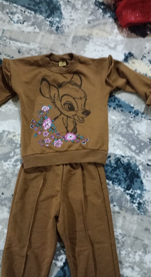 Kız Çocuk Kahverengi Nakışlı Eşofman Takımı 3.4 yaş sıfır - Görsel 2