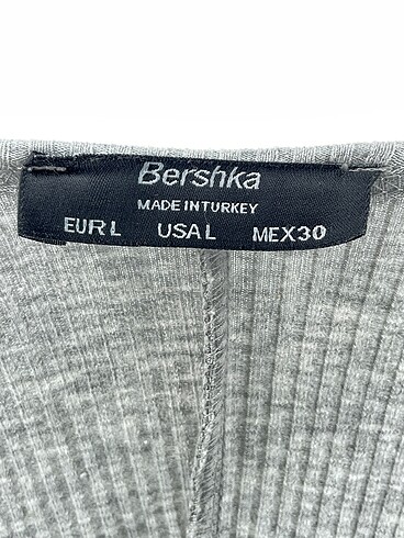 l Beden gri Renk Bershka Kısa Elbise %70 İndirimli.