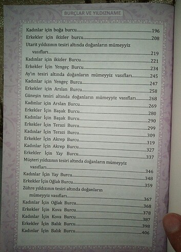 BURÇLAR VE YILDIZNAME