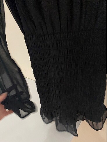 34 Beden siyah Renk Elbise hm drape
