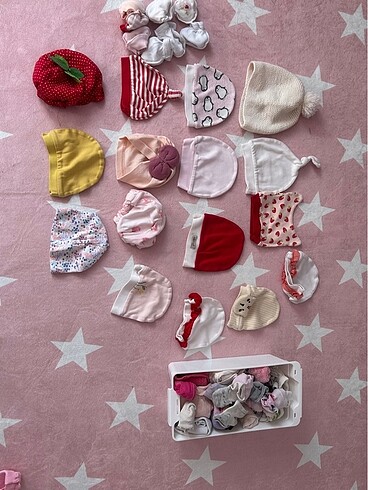 3-6 Ay, 17 cm Beden Kız bebek şapka bere