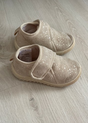 Kız Çocuk Bej Sıcak Terlikler - Cırt Cırtlı - Görsel 2