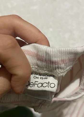 Kız Çocuk Bej Çizgili Pamuklu Tayt - Görsel 3