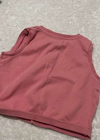 Düğmeli Pembe Kız Çocuk Kolsuz Pamuk Yelek - Görsel 3