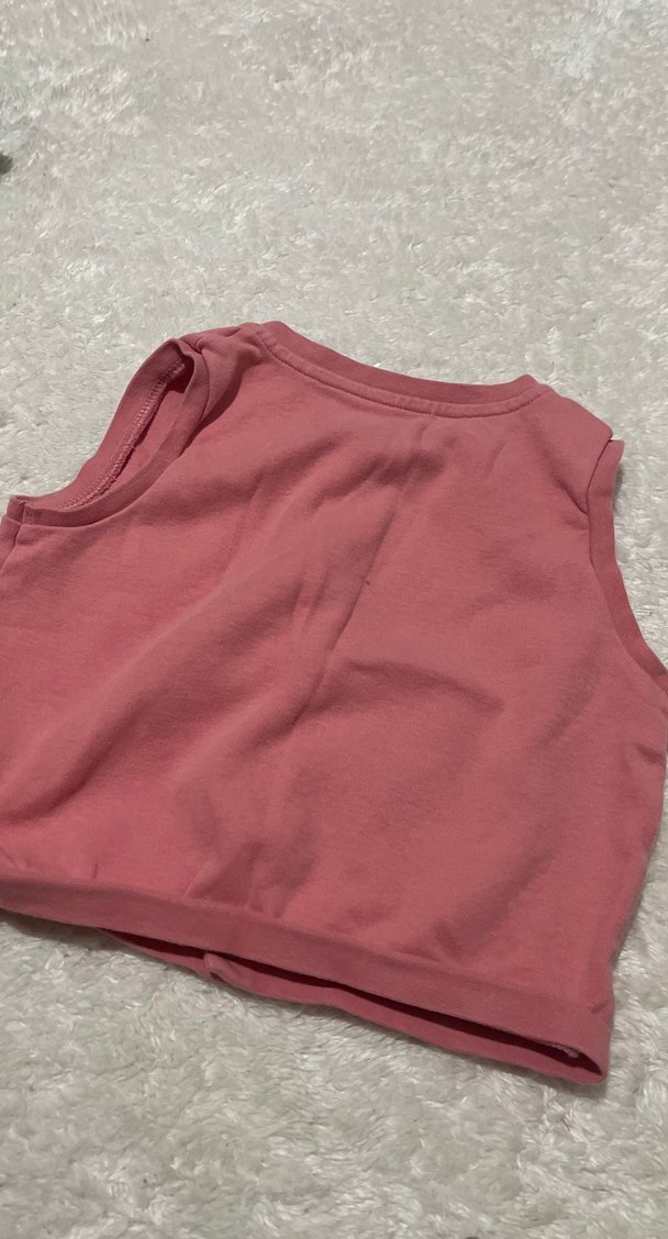 Düğmeli Pembe Kız Çocuk Kolsuz Pamuk Yelek - Görsel 3