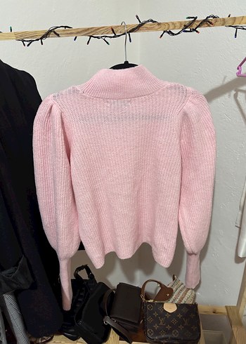 Pembe Balıkçı Yaka Örgü Kadın Kazak