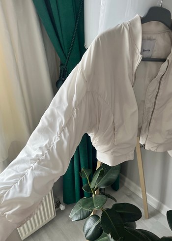 Beyaz Kadın bomber ceket - Görsel 3