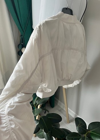 Beyaz Kadın bomber ceket - Görsel 5