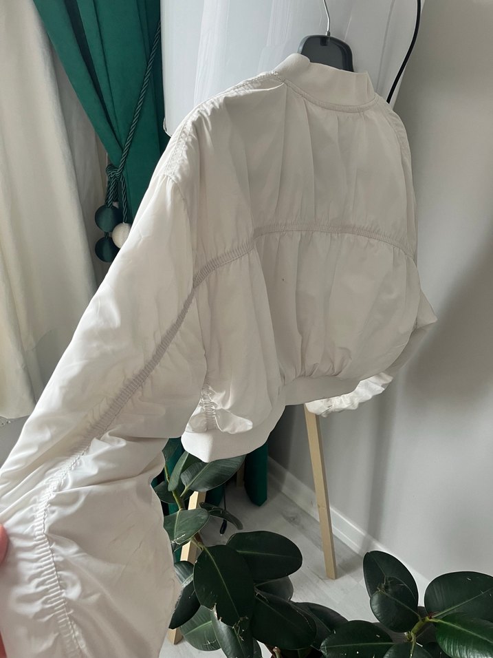 Beyaz Kadın bomber ceket - Görsel 5