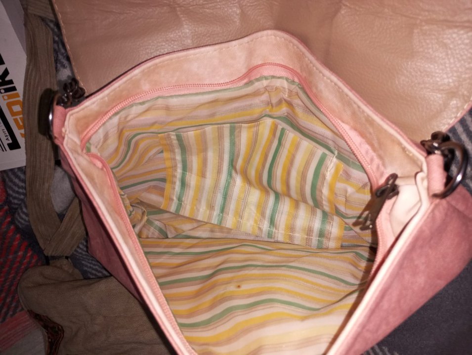 Püsküllü Pembe Süet Kadın Çanta - Görsel 3