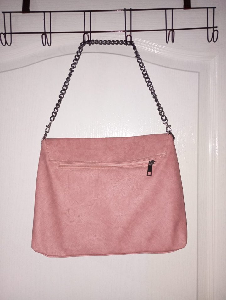 Püsküllü Pembe Süet Kadın Çanta - Görsel 2