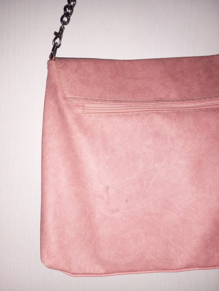 Püsküllü Pembe Süet Kadın Çanta - Görsel 4