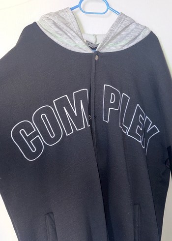 Siyah Kadın Bomber Ceket Kapüşonlu - Görsel 2