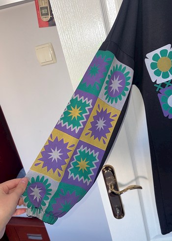 Çiçek Desenli Uzun Kollu Bohem Tunik - Görsel 2