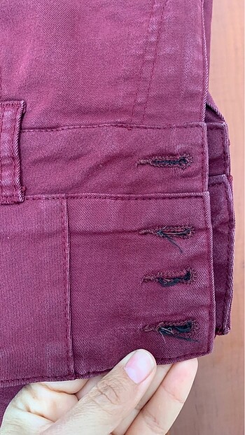 Pull and Bear Bordo Yüksek Bel kot