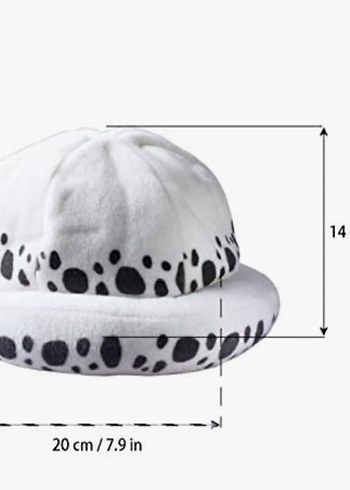 Beyaz Peluş Kadın ŞapkaTrafalgar Law Şapkası-One Piece - Görsel 2