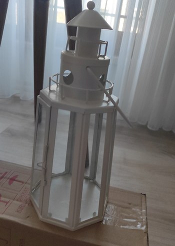 Beyaz Dekoratif Fener Mumluk - Görsel 4