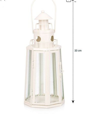 Beyaz Dekoratif Fener Mumluk - Görsel 3