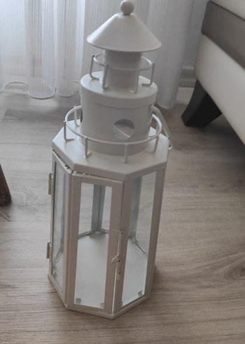 Beyaz Dekoratif Fener Mumluk - Görsel 5