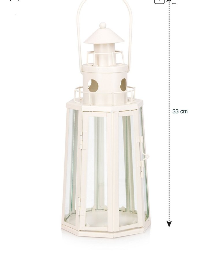 Beyaz Dekoratif Fener Mumluk - Görsel 3