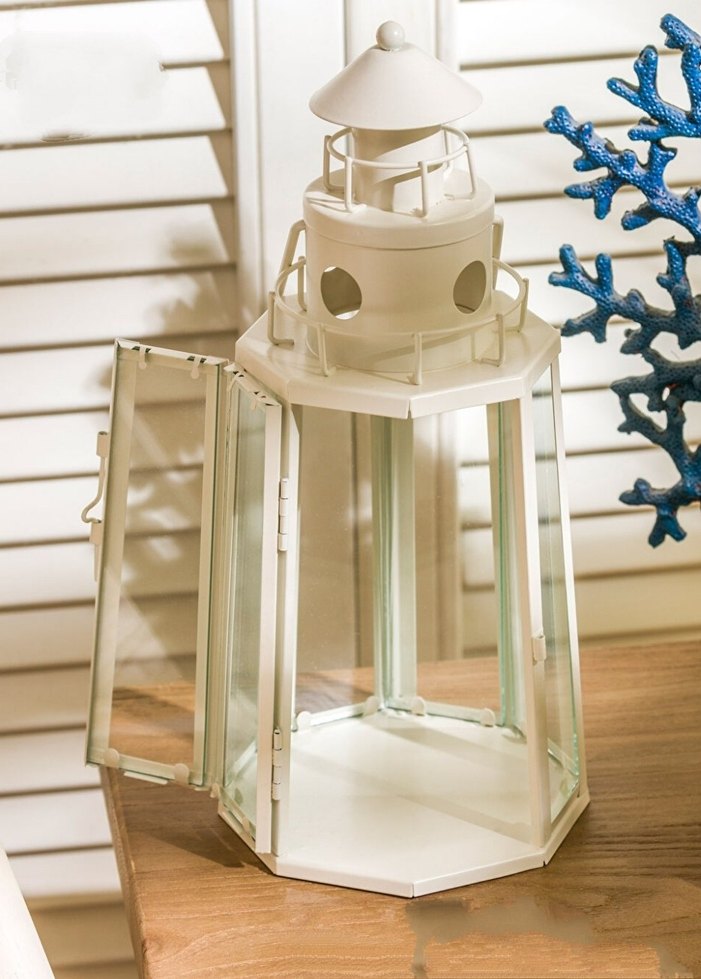 Beyaz Dekoratif Fener Mumluk - Görsel 2