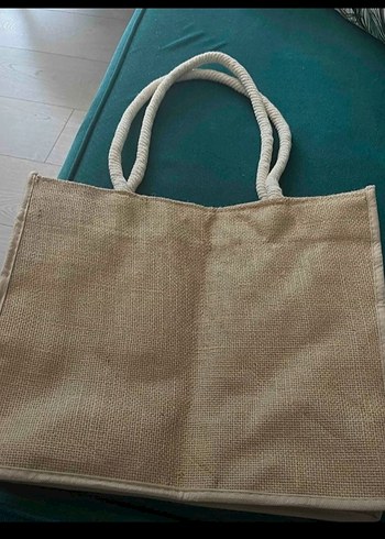 Bej Keten Kumaş Kadın Kol Çantası - Görsel 2