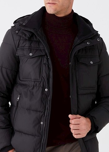 LCW Vision Slim Fit Dik Yaka Erkek Deri Görünümlü Mont - Görsel 3