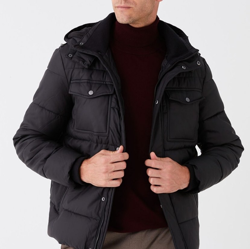 LCW Vision Slim Fit Dik Yaka Erkek Deri Görünümlü Mont - Görsel 2