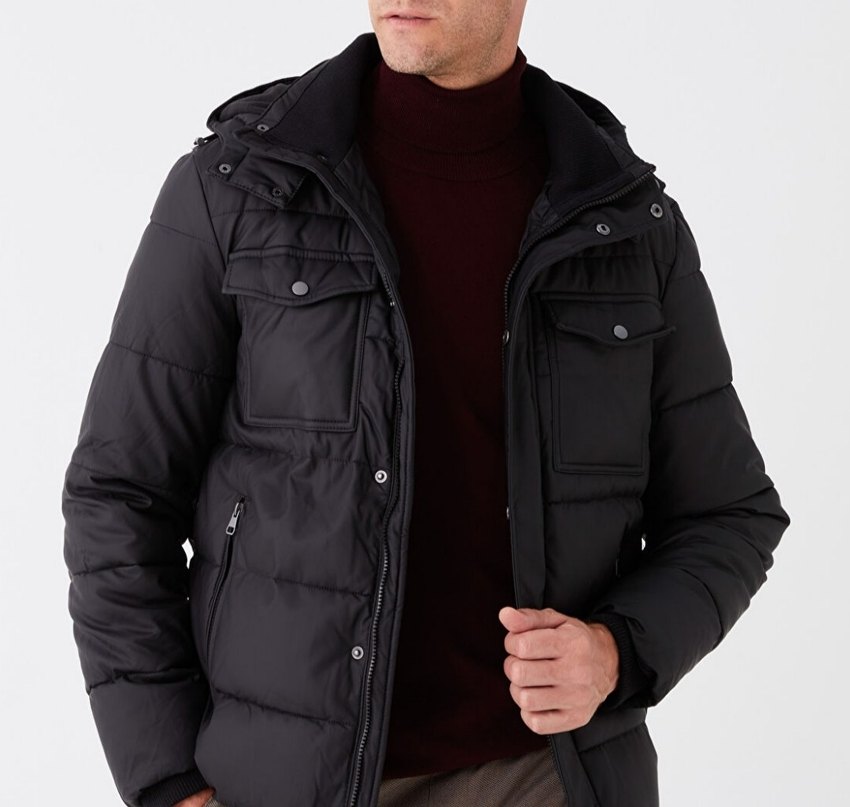 LCW Vision Slim Fit Dik Yaka Erkek Deri Görünümlü Mont - Görsel 3