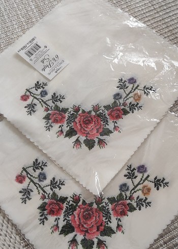 İşlemeli krem rengi  peçete - Görsel 3