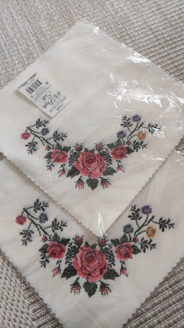 İşlemeli krem rengi  peçete - Görsel 3