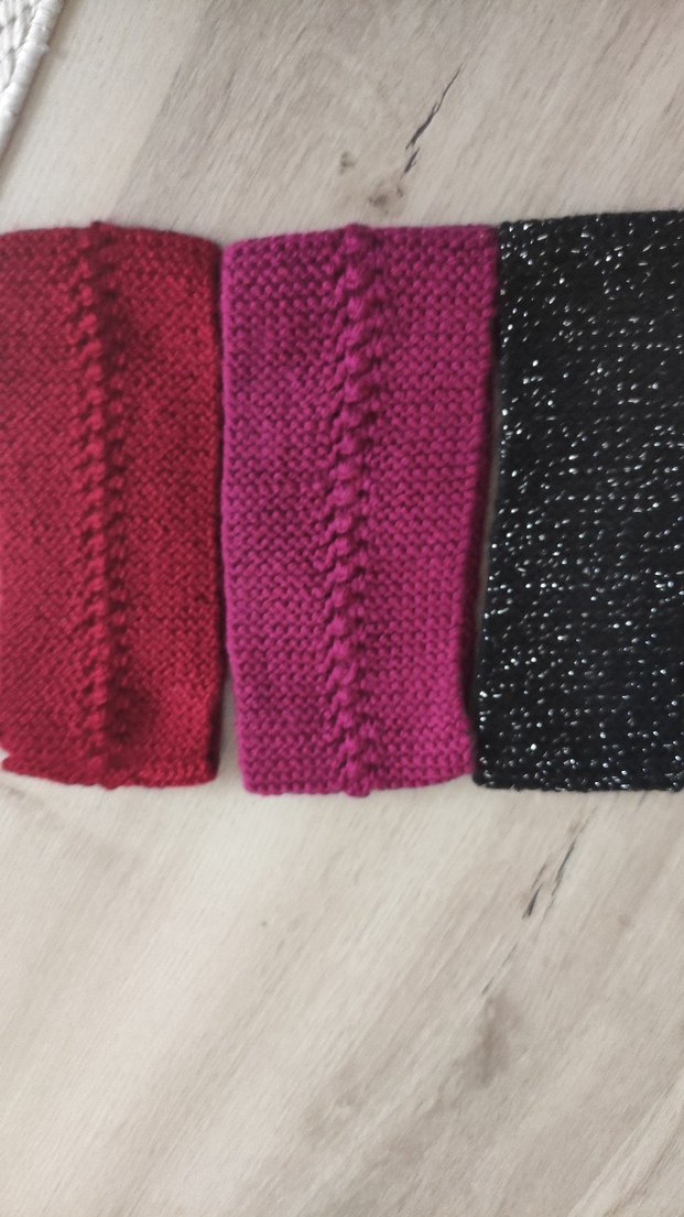 Örgü Kız Çocuk Bandana - Pembe 3 tane - Görsel 3