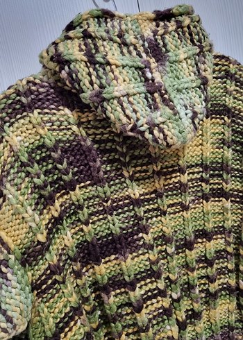 Kapüşonlu Örgü Çocuk Hırkası - Görsel 5