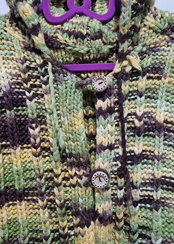 Kapüşonlu Örgü Çocuk Hırkası - Görsel 2