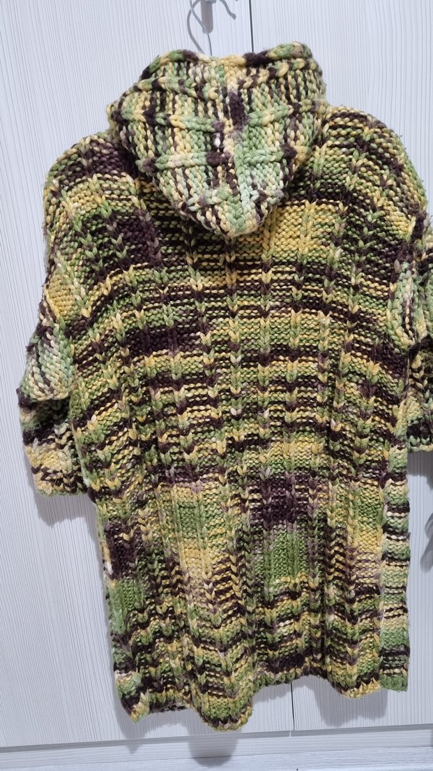 Kapüşonlu Örgü Çocuk Hırkası - Görsel 4