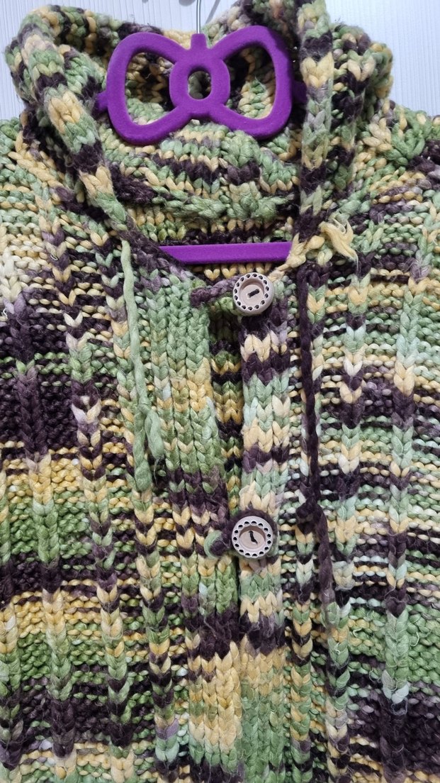 Kapüşonlu Örgü Çocuk Hırkası - Görsel 2