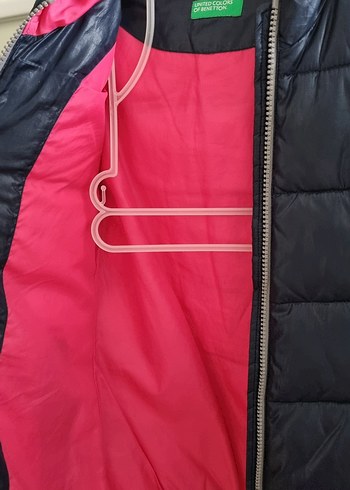 Benetton Fermuarlı Kapüşonlu Çocuk Kı Montu - Görsel 4