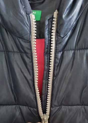 Benetton Fermuarlı Kapüşonlu Çocuk Kı Montu - Görsel 2