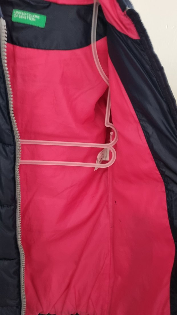 Benetton Fermuarlı Kapüşonlu Çocuk Kı Montu - Görsel 5