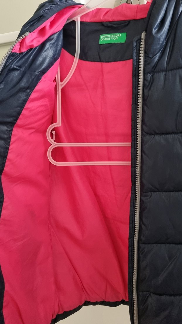Benetton Fermuarlı Kapüşonlu Çocuk Kı Montu - Görsel 4