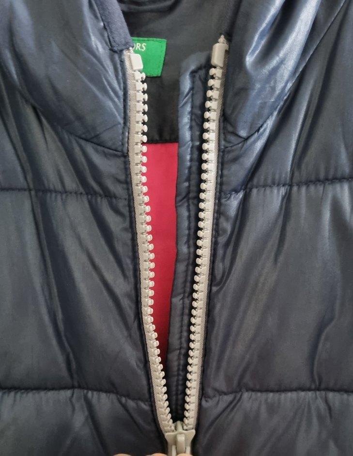 Benetton Fermuarlı Kapüşonlu Çocuk Kı Montu - Görsel 2