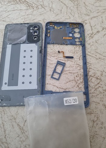 Mavi Samsung m52 orijinal kasa sim çekmece ve parmak izi var - Görsel 5