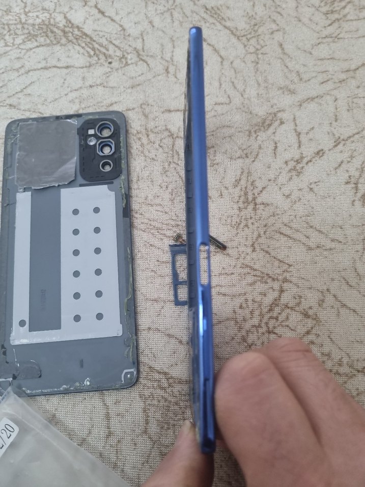 Mavi Samsung m52 orijinal kasa sim çekmece ve parmak izi var - Görsel 3