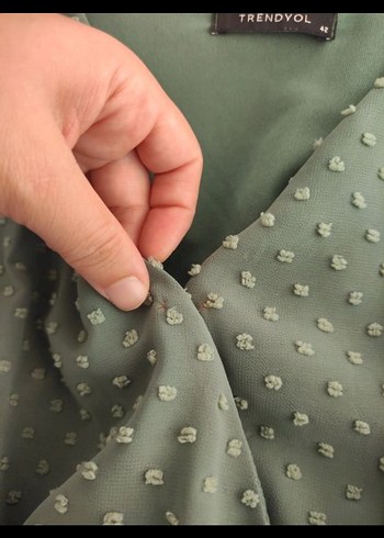 V Yaka Yeşil Bohem Bluz - Görsel 5