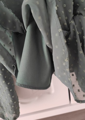 V Yaka Yeşil Bohem Bluz - Görsel 4