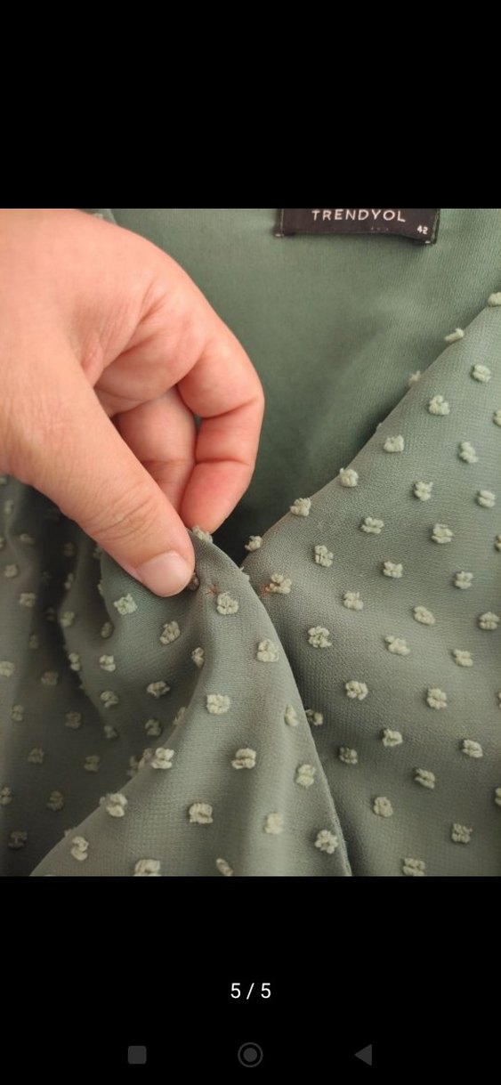 V Yaka Yeşil Bohem Bluz - Görsel 5