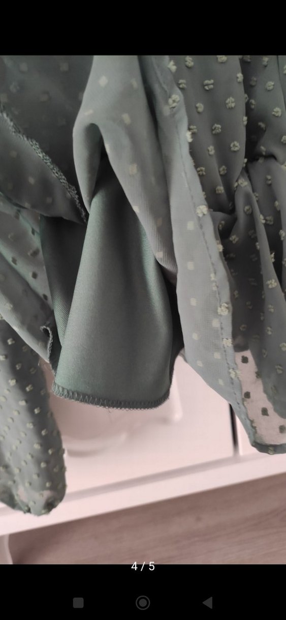 V Yaka Yeşil Bohem Bluz - Görsel 4